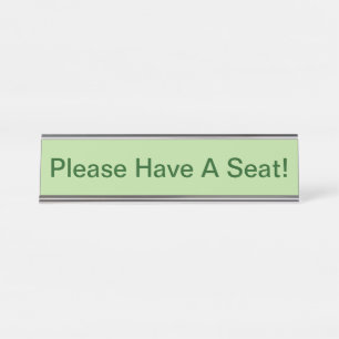 Placa De Mesa Simples, Minimalista E Humilde "Por Favor, Sente-S