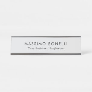 Placa De Mesa Simples Minimalista Elegante Moderno Cinza