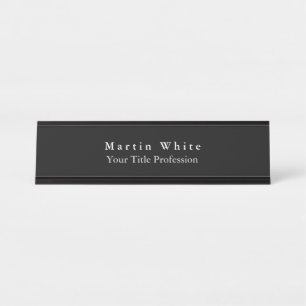 Placa De Mesa Simples preto branco profissional moderno