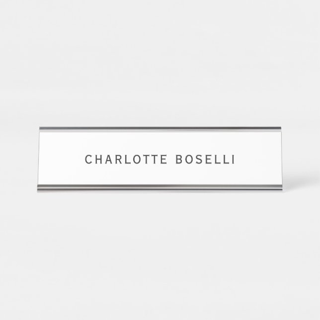 Placa De Mesa Simples profissional clássico elegante minimalista (Frente)