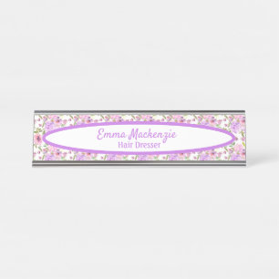 Placa De Mesa Sinal de Mesa de Flores Roxas de Papelaria Floral 