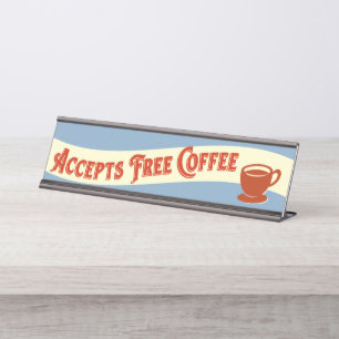 Placa De Mesa Sinal de mesa engraçado de café Humor de escritóri