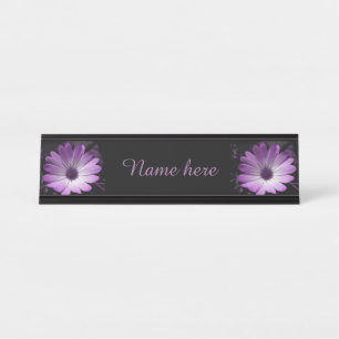 Placa De Mesa Sinal de Mesa Personalizada de Daisy Flower Roxo