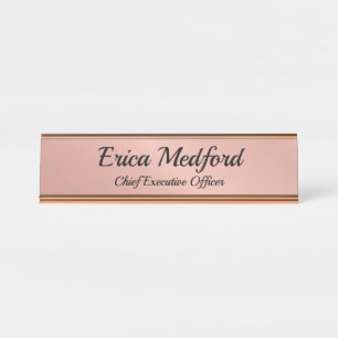Placa De Mesa Sinal de Mesa Rosa Dourado Feminino