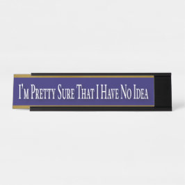 Placa De Mesa Sinal engraçado da mesa nenhum escritório Dourado