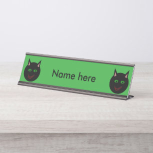 Placa De Mesa Sinal feito sob encomenda da mesa do gato preto do