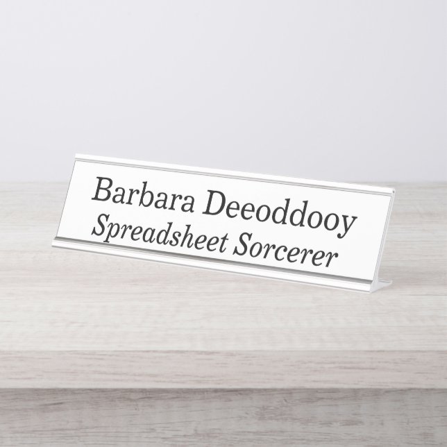 Placa De Mesa Spreadsheet Sorcerer White (Frente)