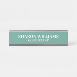 Placa De Mesa Stylish Professional Teal Green Minimalist Desk