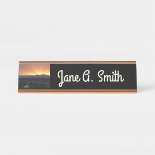 Placa De Mesa Sunrise sobre Ruas. George Utah Landscape
