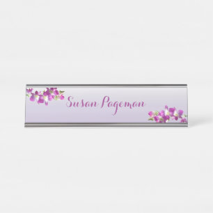 Placa De Mesa Suporte De Mesa Nome Plate Purple Plum Lav.Orquíd