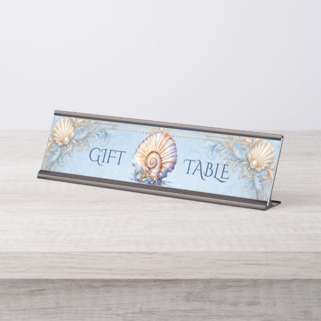 Placa De Mesa Suporte de mesa para presente de casamento na prai (Frente)