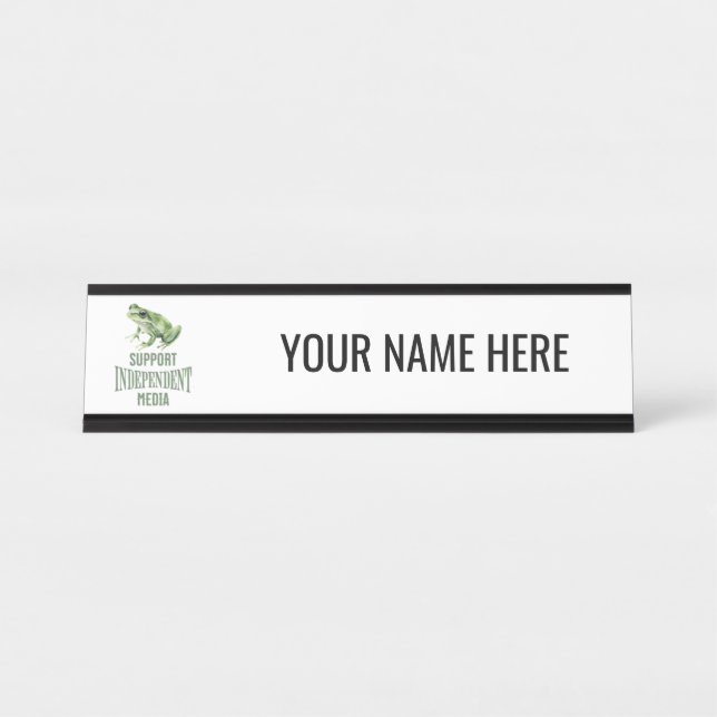 Placa De Mesa Suporte Personalizado Mesa de Mídia Independente (Frente)