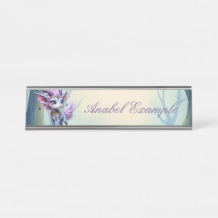Placa De Mesa Sussurro de Lilás – Guardião da Floresta Encantada