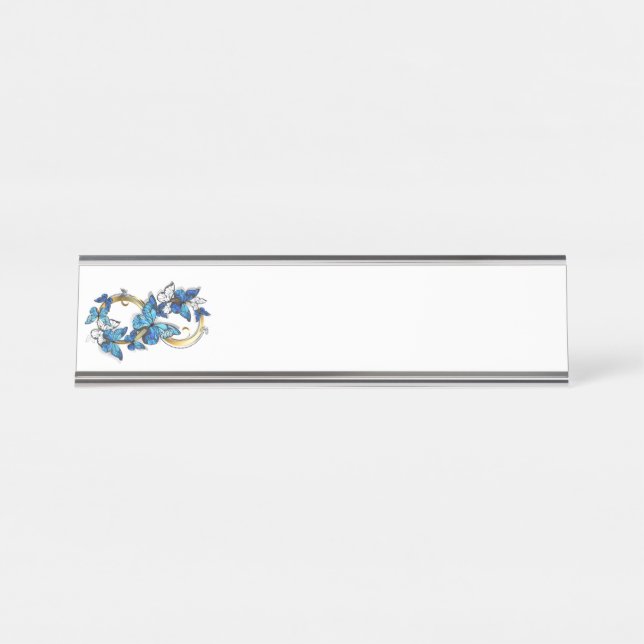 Placa De Mesa Symbol Infinity of Blue Morpho Butterflies (Frente)