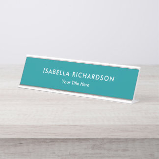 Placa De Mesa Teal Elegante E Minimalista