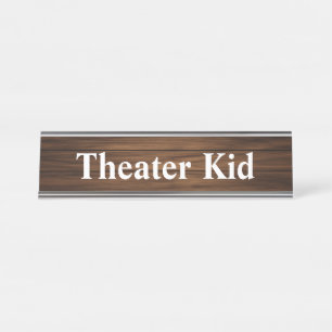 Placa De Mesa Teatro Kid Retro Wood Paneling Engraçado Quitação 