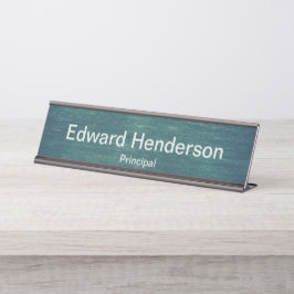 Placa De Mesa Texto do Nome Simples da Cinza na aparência do Qua