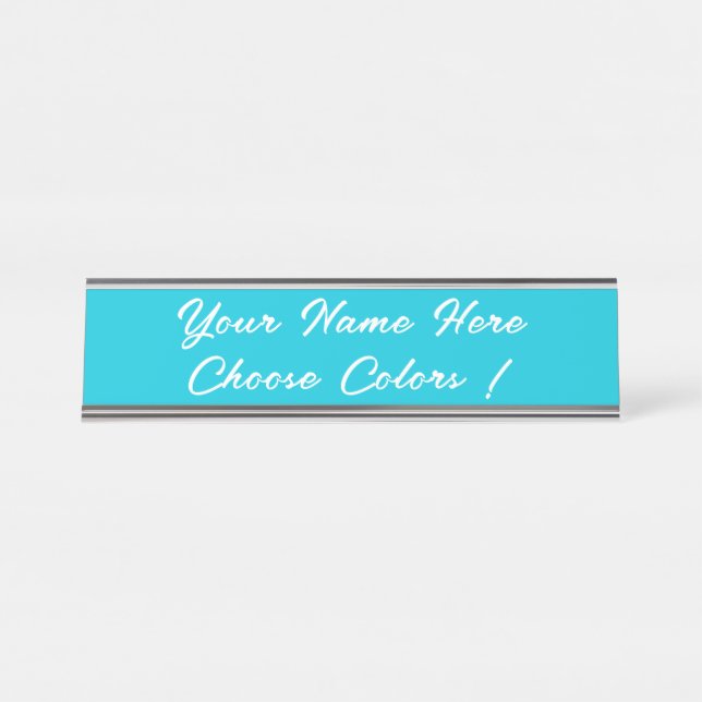 Placa De Mesa Texto personalizado e posição do nome da fonte - s (Frente)