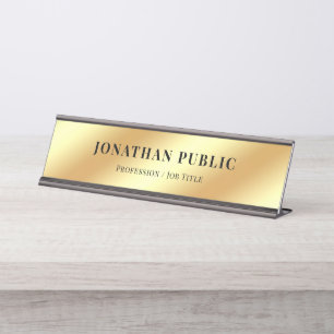 Placa De Mesa Texto Personalizado Moderno - Modelo Glam Elegante