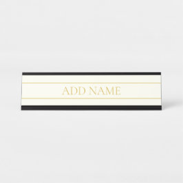 Placa De Mesa Texto Personalizável Elegante Simples | Branco Dou