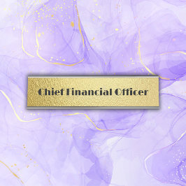 Placa De Mesa Texto preto sobre ouro - monograma |