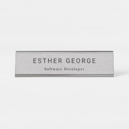 Placa De Mesa Textura de Metal Prateado Fosco Premium