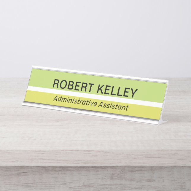 Placa De Mesa Título de Escritório Simples Profissional Moderno (Frente)