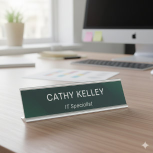 Placa De Mesa Título de Escritório Simples Profissional Moderno