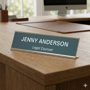 Placa De Mesa Título de Escritório Simples Profissional Moderno