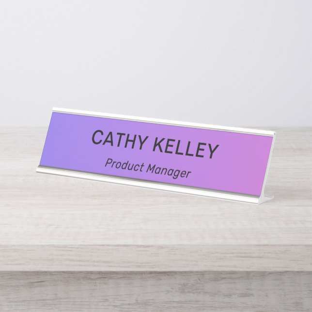 Placa De Mesa Título de Escritório Simples Profissional Moderno (Frente)