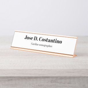 Placa De Mesa Título de Mesa Simples Rosa Pastel Leve Nome