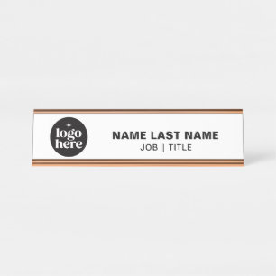 Placa De Mesa Título de Nome Profissional Moderno Logotipo Empre