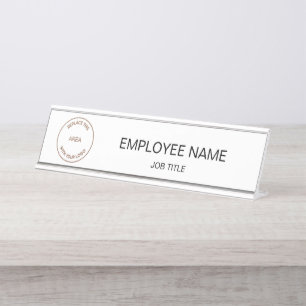 Placa De Mesa Título do Cargo Nome do Funcionário do Logotipo da
