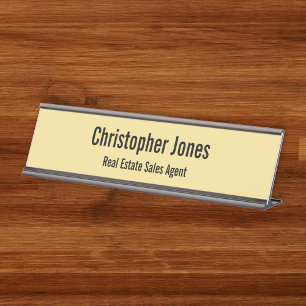 Placa De Mesa Título do Elegante Faux Dourado Professional Clas