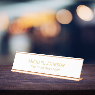 Placa De Mesa Título do Office Professional Moderno Elegante