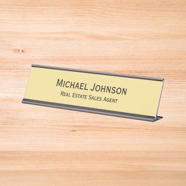 Placa De Mesa Título do Office Profissional Moderno Elegante (Modern Elegant Professional Business Office Title Desk Name Plate)