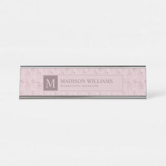 Placa De Mesa Tom Pastel Rosa Bege Pontos Dourados Padrão Lantej