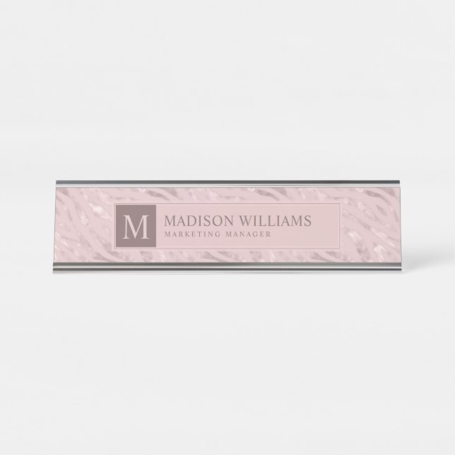 Placa De Mesa Tom Pastel Rosa Dourado Prata Brilho Padrão (Frente)