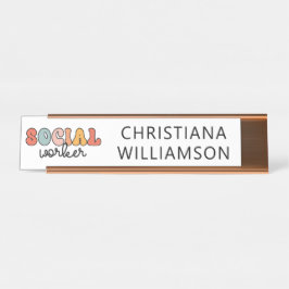 Placa De Mesa Trabalhador Social Retroativo Personalizado