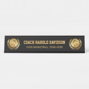 Placa De Mesa Treinador de beisebol Dourado