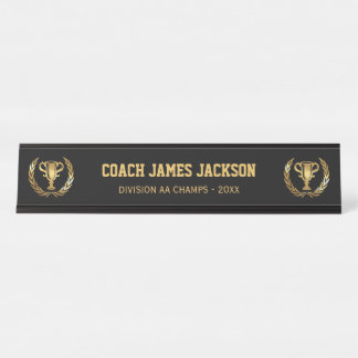 Placa De Mesa Treinador Dourado