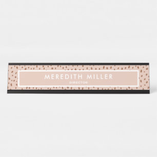 Placa De Mesa Trendy Beige Name com Terracotta Boho Brown
