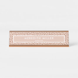 Placa De Mesa Trendy Beige Name com Terracotta Boho Brown