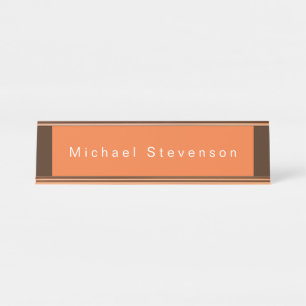 Placa De Mesa Trendy Modern Professional Orange Brown
