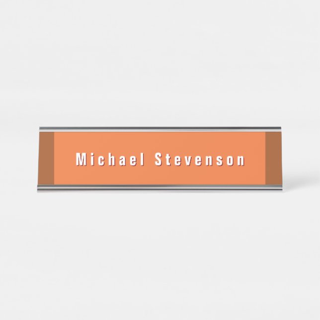 Placa De Mesa Trendy Modern Professional Orange Brown (Frente)