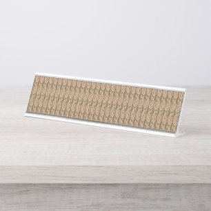 Placa De Mesa Túmulo castanho com um padrão de motivo detalhado 
