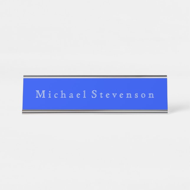 Placa De Mesa Ultramarine Blue Elegant Modern Business (Frente)