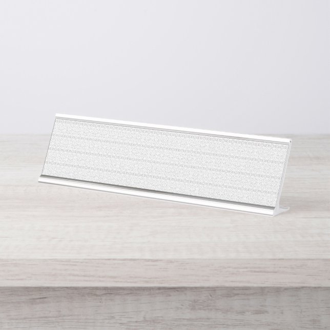 Placa De Mesa Um padrão geométrico branco e cinza preenche a ima (Frente)