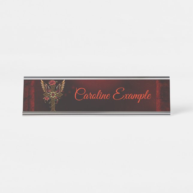 Placa De Mesa Uma cruz elegante (Frente)