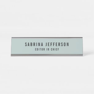 Placa De Mesa Único Elegante Simples e Minimalista Azul Claro